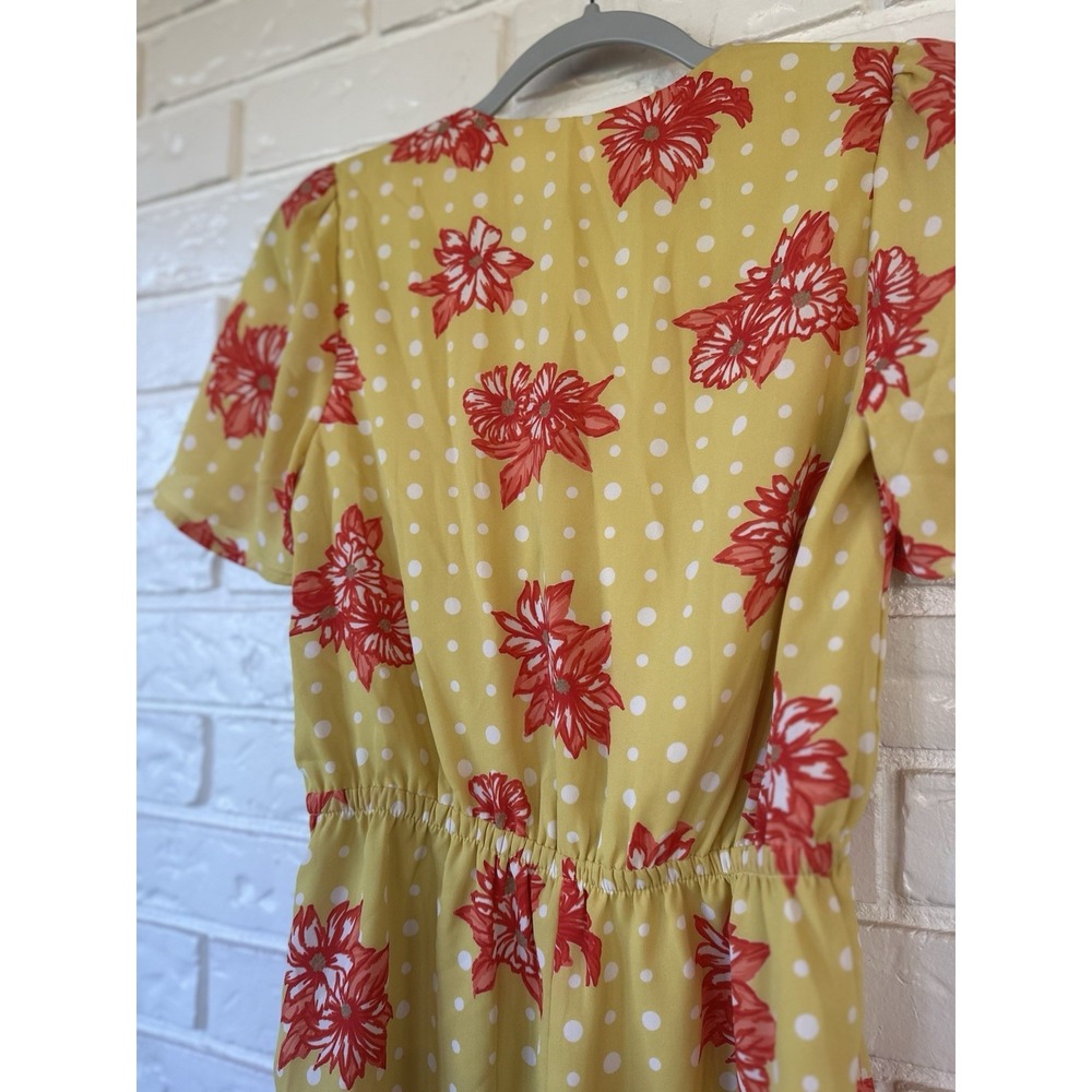 Lost + Wander Yellow Polka Dot Floral Romper XS - Picture 7 of 9